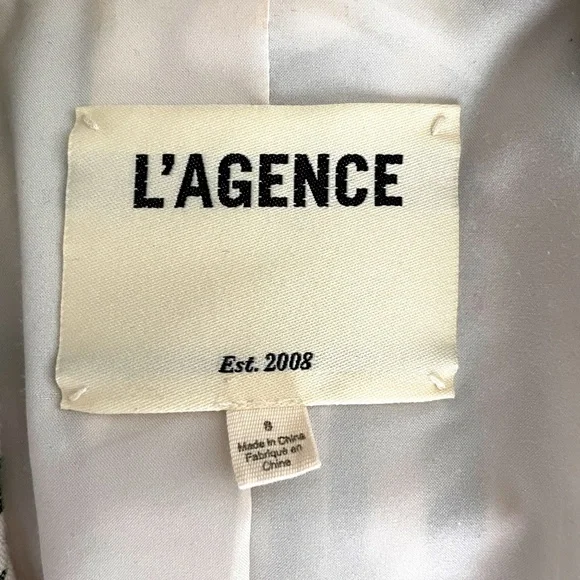 L'AGENCE Scout Striped Blazer, Olive/Cream, Size 8 - Picture 11 of 13